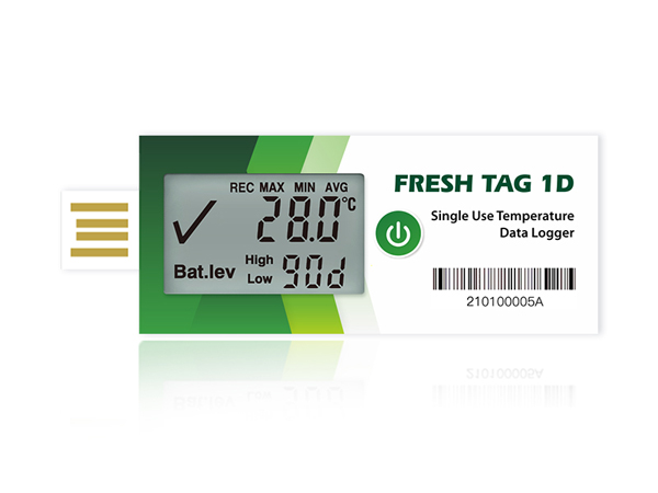 Fresh Tag 1D LCD Single Use Temperature Data Logger