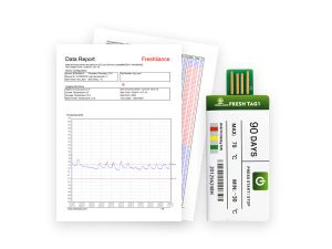 Disposable temp recorder for frozen fish