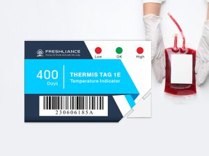 Temperature indicator for blood manufacturer