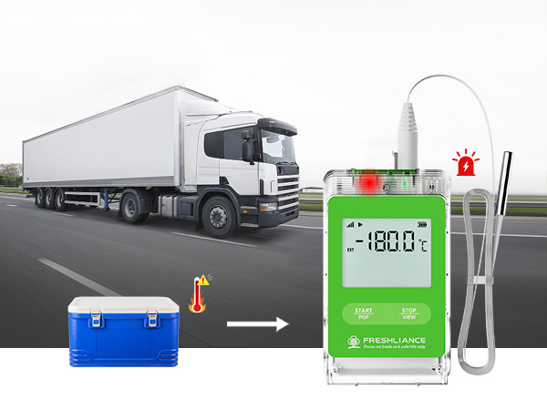 Real-time temperature monitoring of liquid nitrogen environment transportation